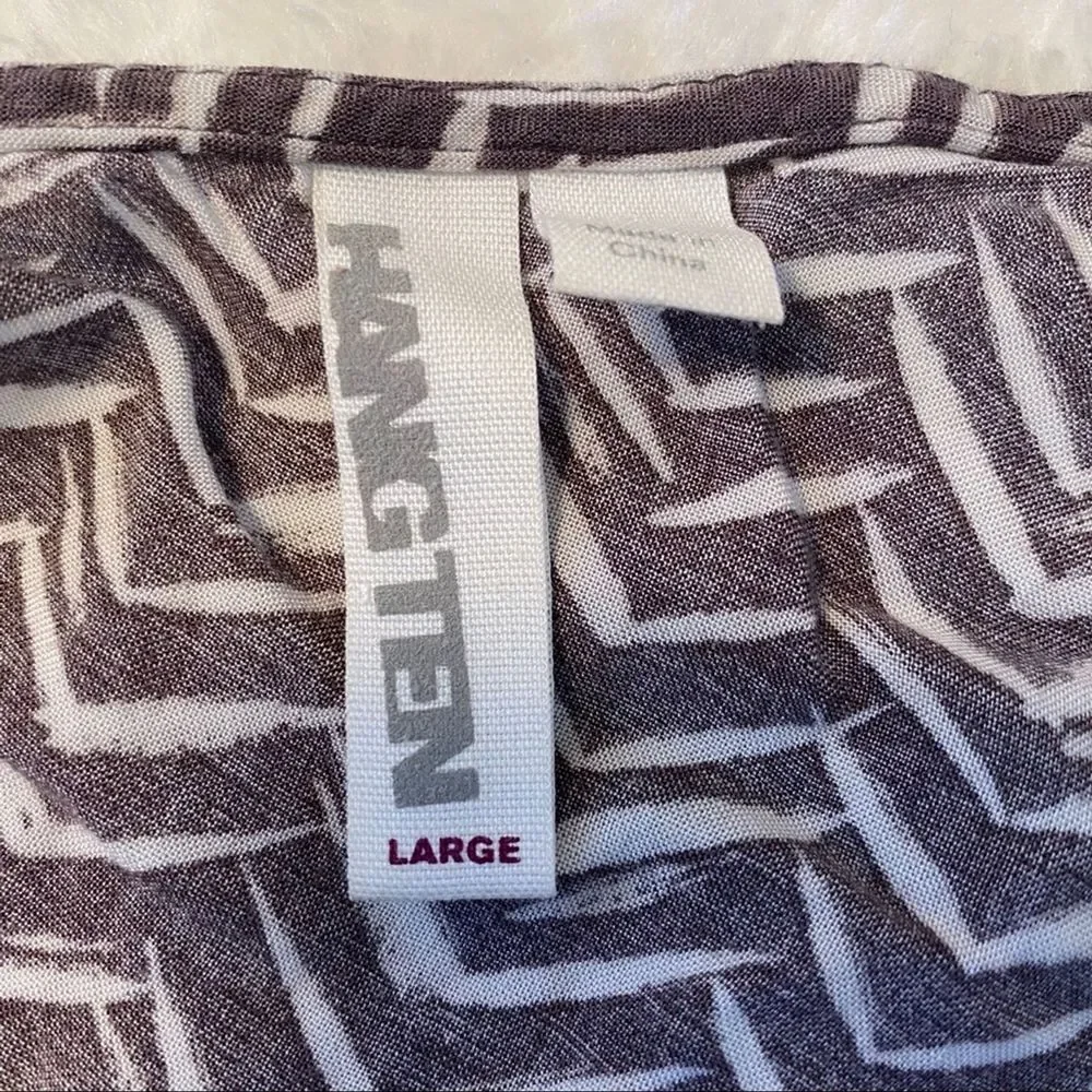 Hang Ten Chevron Button Top Tank szL - Picture 4 of 5